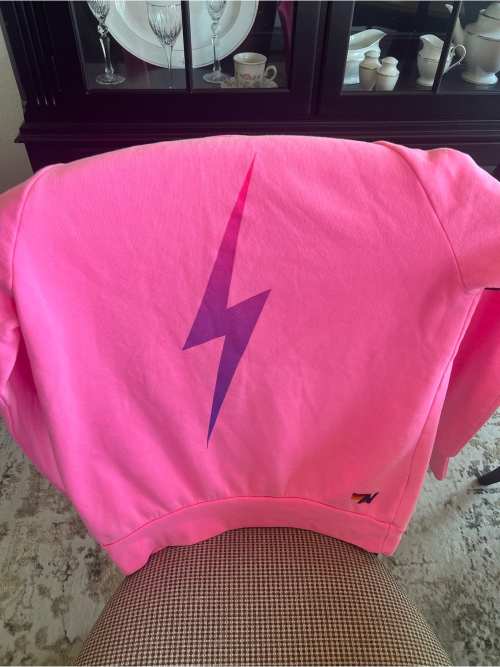 Aviator Nation Pink Lightning Bolt Sweatshirt M - Picture 4 of 5